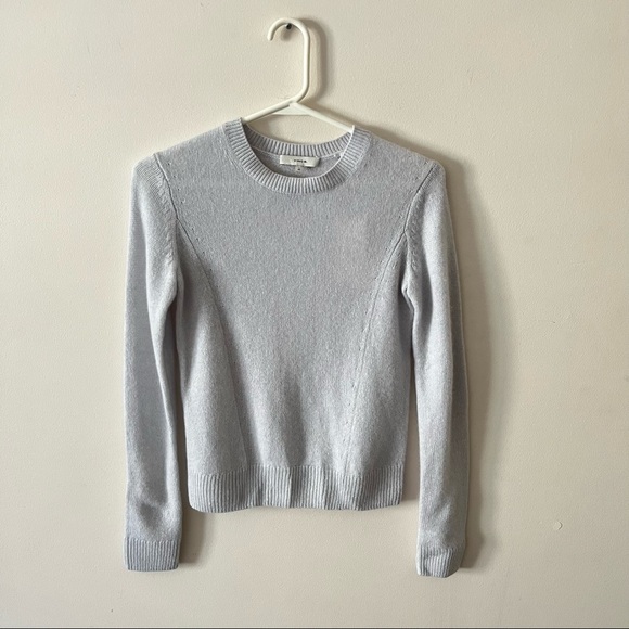 Vince Seam Front Cashmere Crew Sweater / Size XS / Heather Powder Blue NWT - Picture 5 of 8